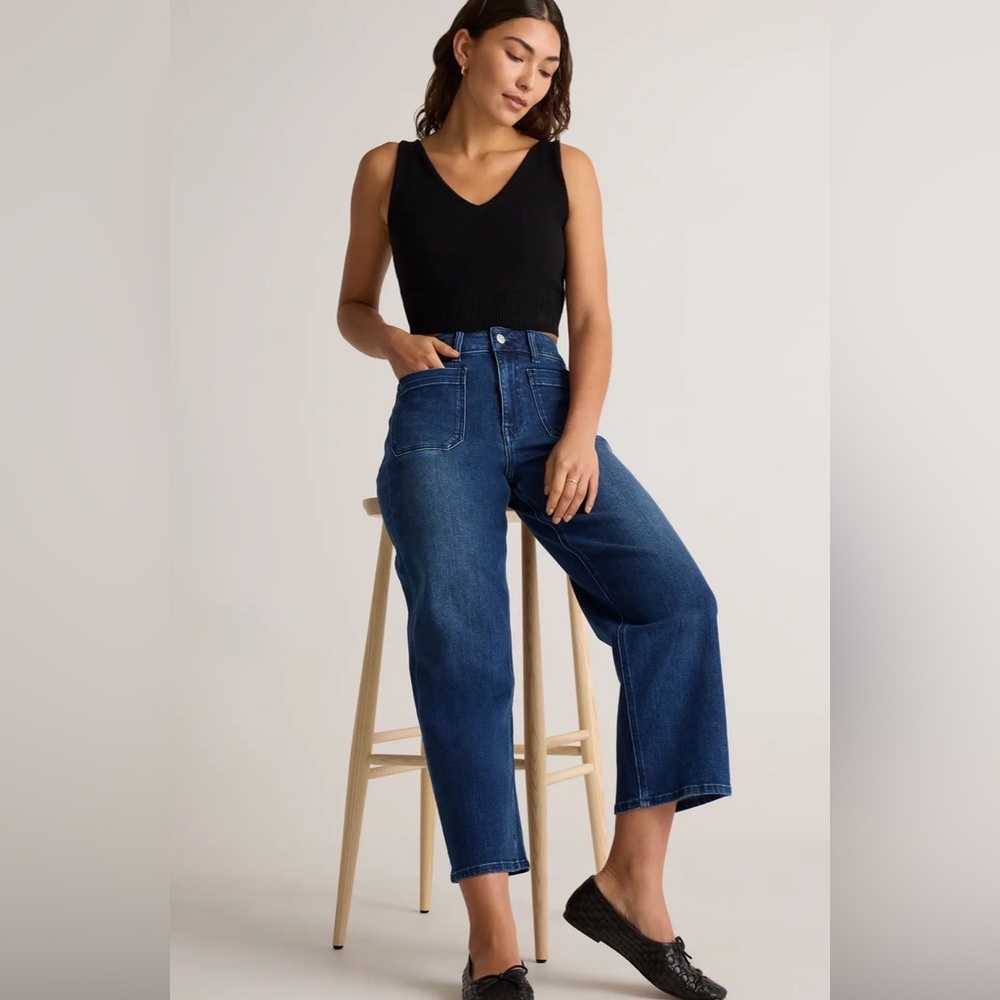 Quince Dark Blue Bella Wide Leg Women's Jeans